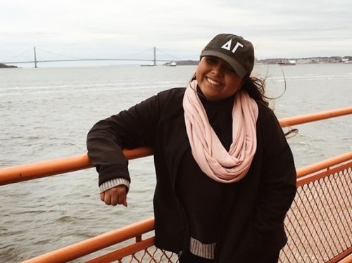 Love seeing @angelicaaflores_ rep one of our hats over Spring Break in NYC! #weardistrct #deltagamma