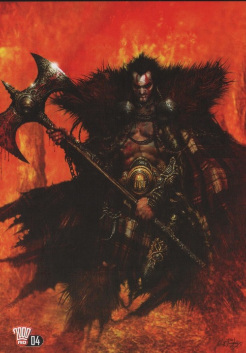 claytonworden:devilonadinosaur:Clint Langley - Slaine from 2000AD Series 2 No 4.I need a fucking axe