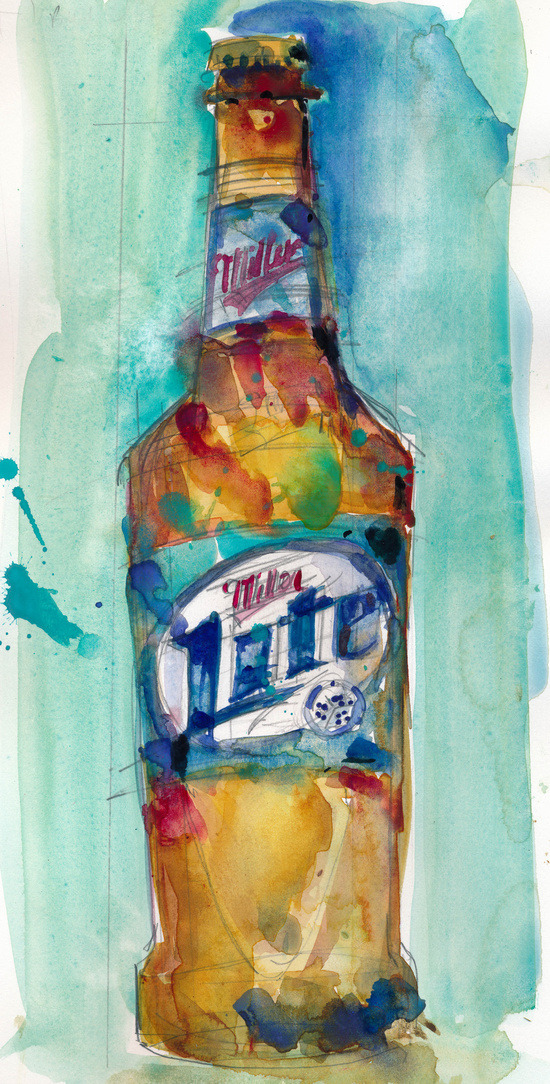 bestof-society6:    ART PRINTS BY DORRIE RIFKIN WATERCOLORS  Carlsberg Beer Bud