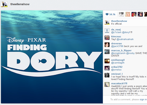 animation-s:It’s official.Disney / Pixar : Finding Dory November 2015