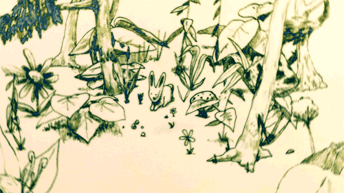 calebdwood:  a 7 frame loop from my film: &ldquo;Goodbye Rabbit, Hop Hop&rdquo;