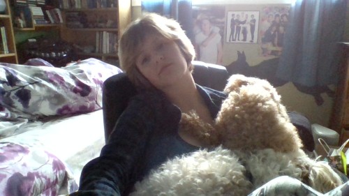 sleepymouses:tryin to get these nerds to coop for selfies (dog piles are something man, like half my