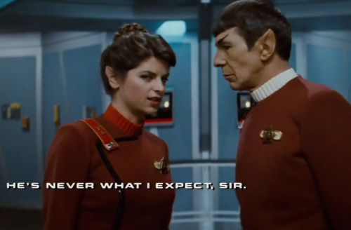 the first screencap is the English translation of Vulcan dialogue, from 1982′s The Wrath of Khan. th