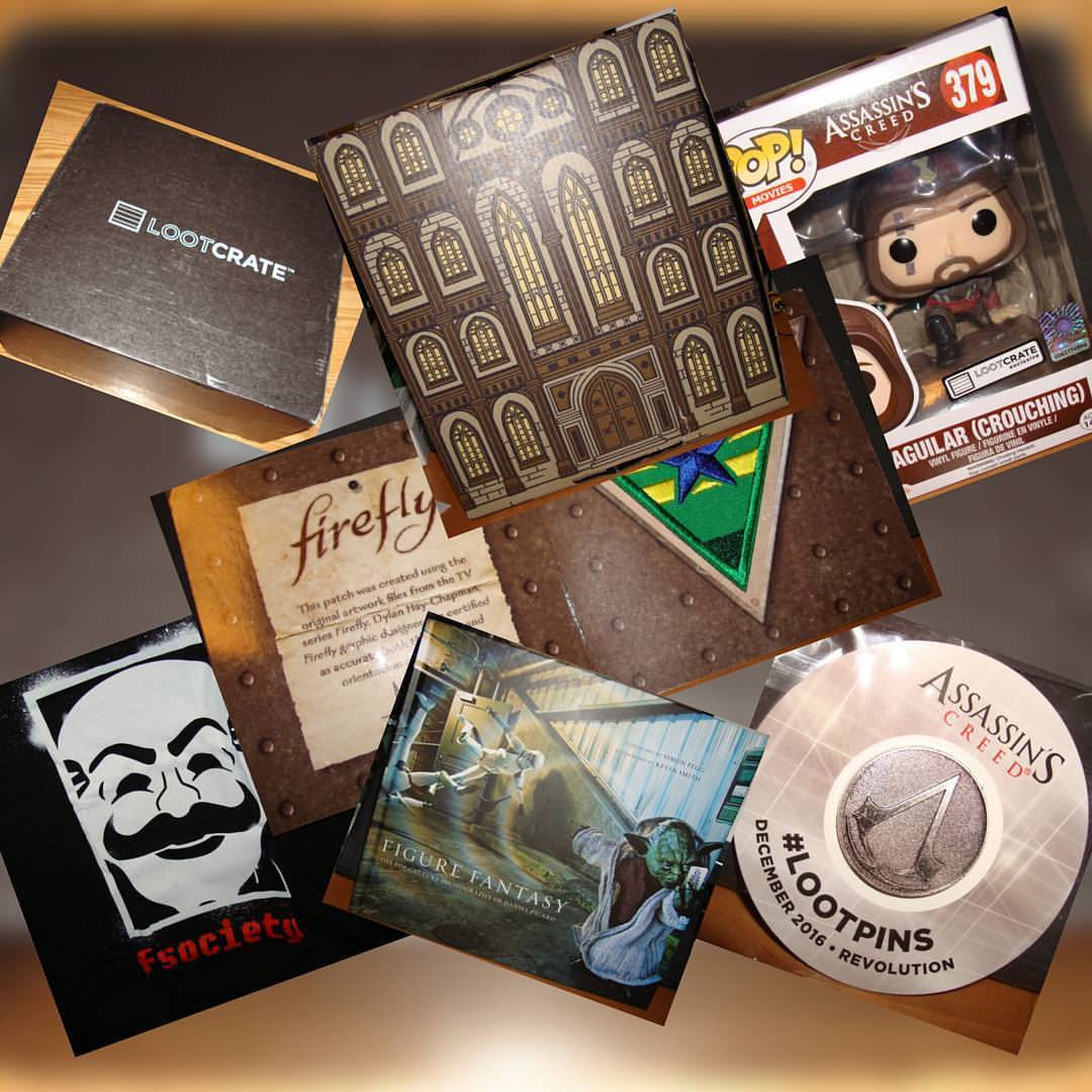 December 2016 Lootcrate Revolution #lootcrate #revolution #assassinscreed #firefly