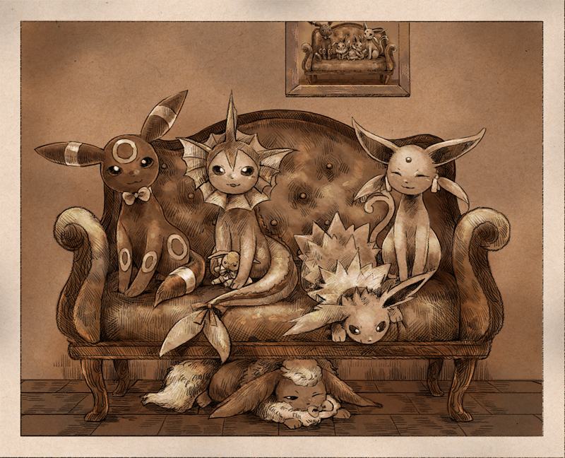 Eevee and all eevee evolutions : r/Pokemonart