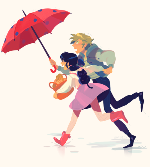 guess-i-have-to-go-model-now: yumbles: marinette running errands, adrien running with her print