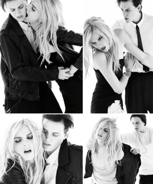 betterwhenitsraining:  This is Erika Linder and her boyfriend Andrej Pejic, two beautiful models. The best part is that Andrej is the blond one. 