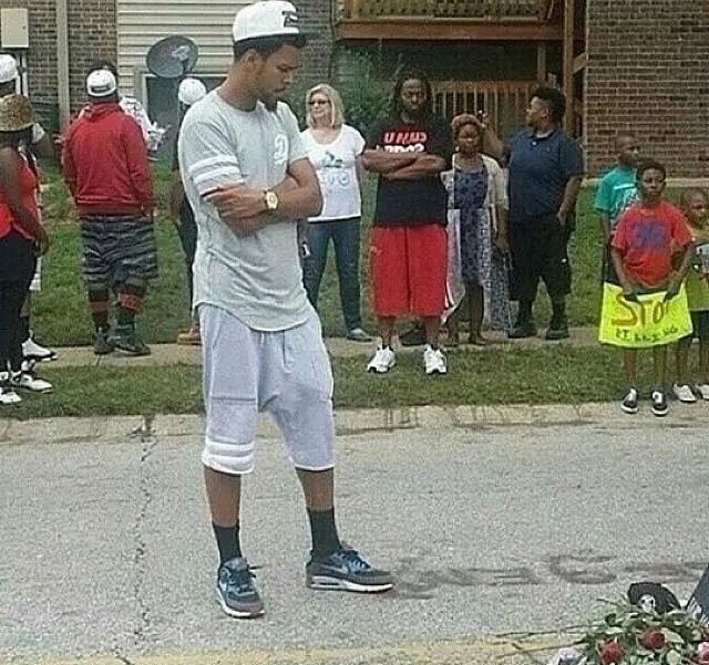 sancophaleague:  JCole went to Ferguson, Mo visiting the spot Mike Brown was killed