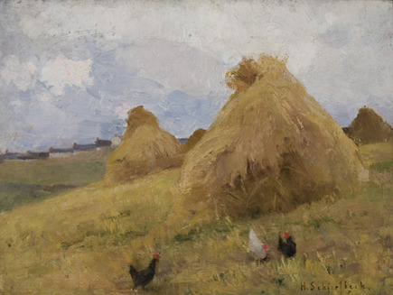 Hens Among the Corn Stocks - Elene Schjerfbeck 1887