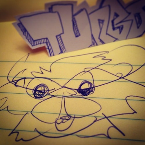 dinner doodle of the turblit #pen #turbo #bic # xacto #drawing #hotpocket