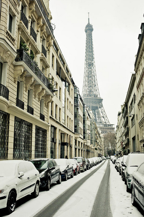 Porn photo c1tylight5:  Eiffer Tower Under Snow Covered