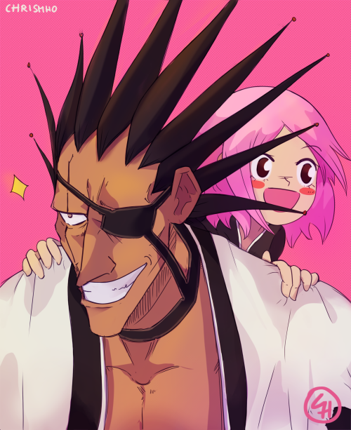 chrismho:WHEW! As someone who usually draws cutesy pretty girls Kenpachi was definitely out of my co