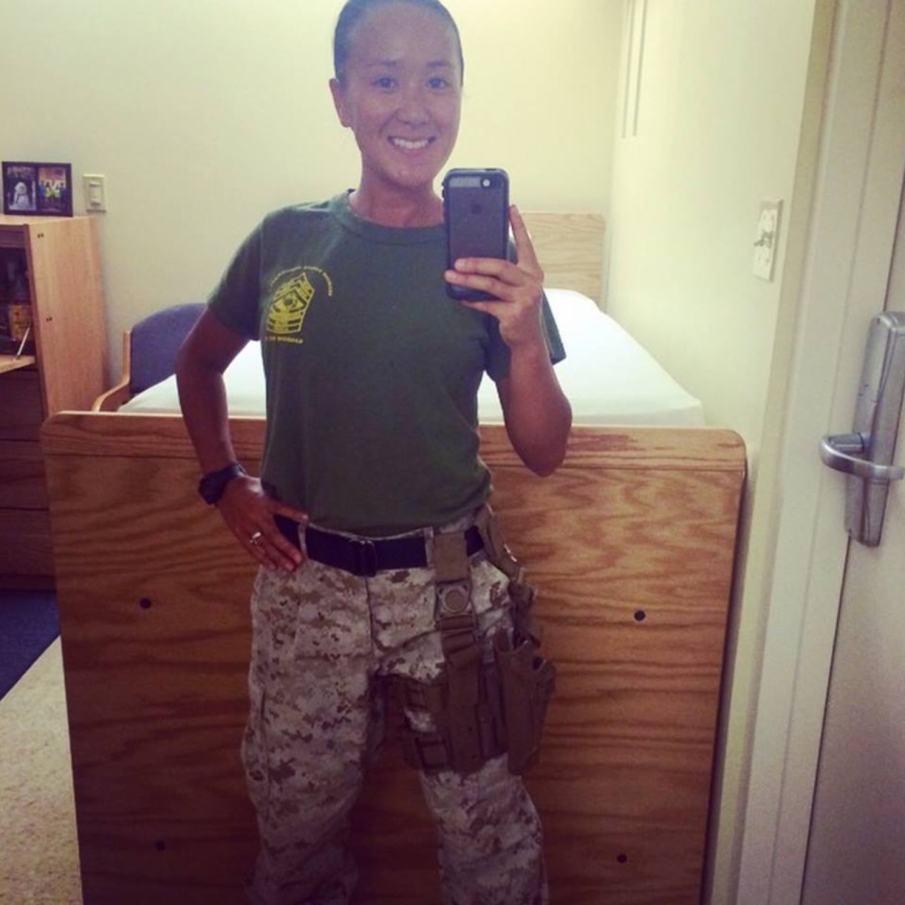 usmcperv:  Anyone know this sexy marines name???? Let me know!  No but she&rsquo;s
