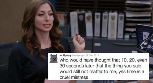 startofamoment:b99 + text posts: @wolfpupy tweets edition