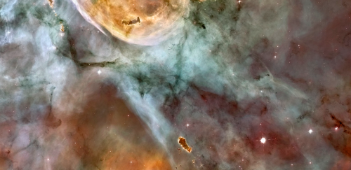 nubbsgalore:hubble’s panorama of the carina nebula, some 7500 light years away from earth, and about fifty light years i