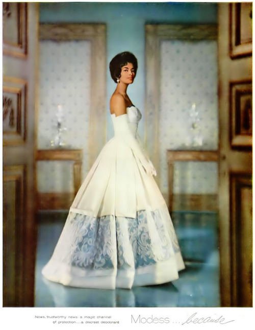 Couture wedding gown, 1960’s Modess Advertisement