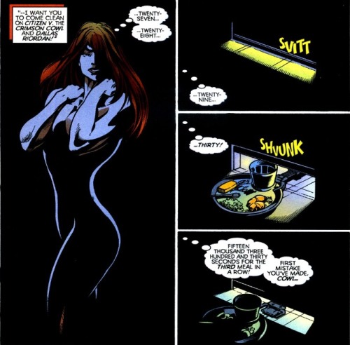From “Thunderbolts” Vol. 1 #41 by Fabian Nicieza and Mark BagleyFrom Kinkly.com“Prison scening is a 