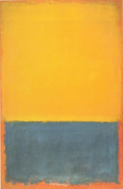 dailyrothko:  Mark Rothko, Yellow and Blue (Yellow, Blue  on Orange), 1955  