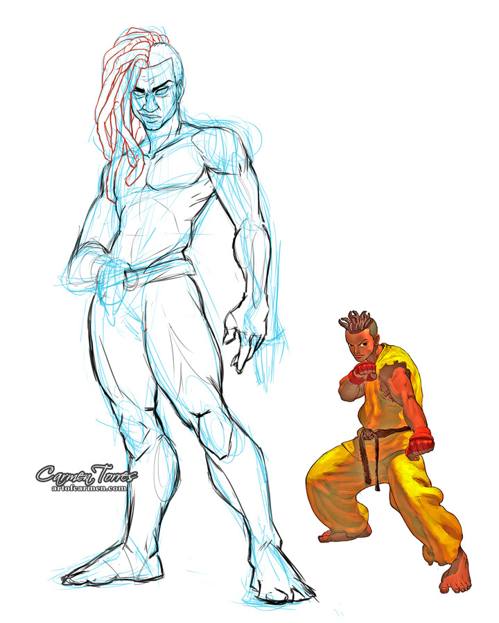 artofcarmen:  Doodles from last nights sketch stream. Top: Older Sean from Street