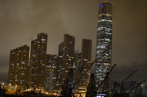 View of ICC from Hong Kong harbor.Just note, this is not a full view of the skyline.