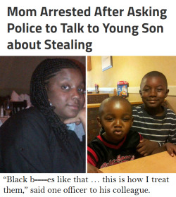 dubstealth:hipsterlibertarian:New Yorker Tyeesha Mobley was at a gas station near her Bronx apartment with her two sons when she caught the older boy, aged nine, stealing บ out of her purse. Thinking this was a good opportunity to teach him a lesson