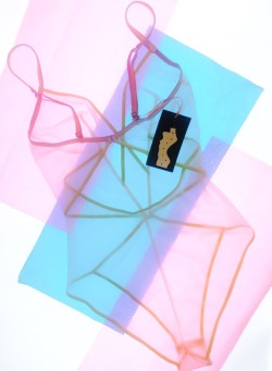 thelingerielovely:geometric mesh bodysuit by isosceles lingerie