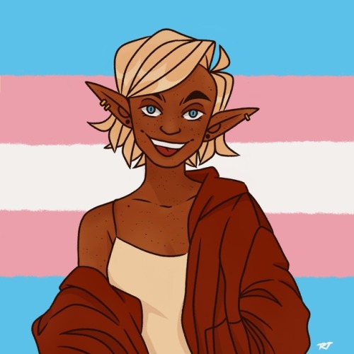 adventuresloane: rhithom: lup can i PLEASE hold your hand [ID: A drawing of Lup, an elf with brown, 