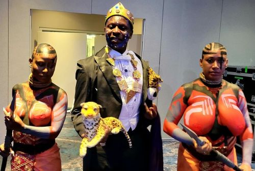 Prince Akeem &amp; Wakandan security at Fashion Week 2021 Cosmoda Event #doramilaje #princeakeemcos