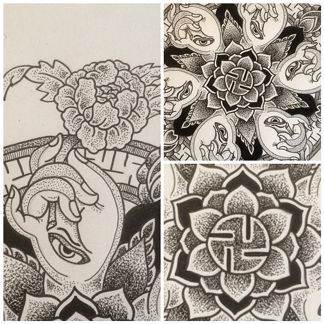 grantegrity:  Close ups of mandala #fineliner #mudra  #mandala #geometry #sacredgeometry