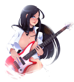 stickysheepart:Commission of OC Anja who plays a little music. What a babe. Thanks for commissioning me!