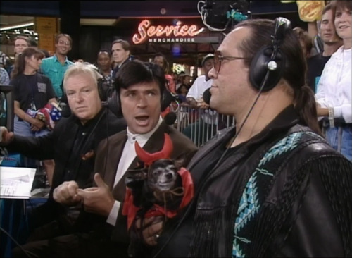 wildsamappears:   Whoever thought it was a good idea to dress a little dog in a devil outfit in a crowded mall while it’s owner was commentating on wrestling is both evil and a GENIUS  