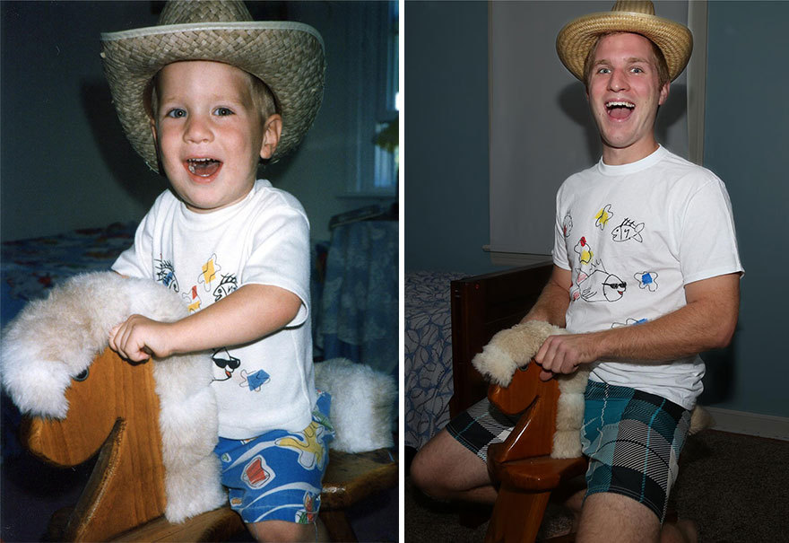boredpanda:  Three Brothers Recreate Their Weirdest Childhood Photos As A Gift For