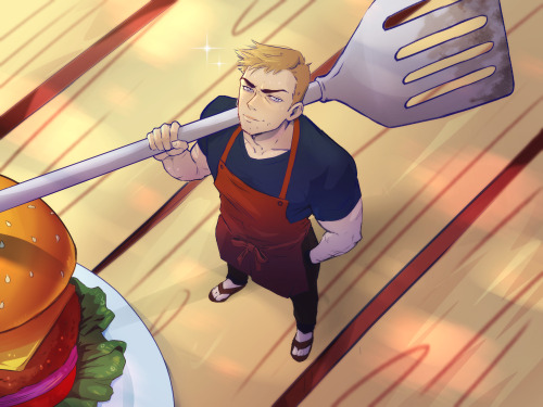Artfight Was The Perfect Excuse To Draw @eightyuh's Glendale Sweaty In An Apron