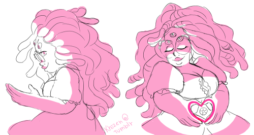 khozen:   Garnet and Rose Quartz fusion, Rubellite!! she’s powerful and full of love just like garnet and rose are   💖   💖    this would be a lovely tune for the fusion dance i think. check out my other fan fusions! amethyst/lapis, pearl/peridot
