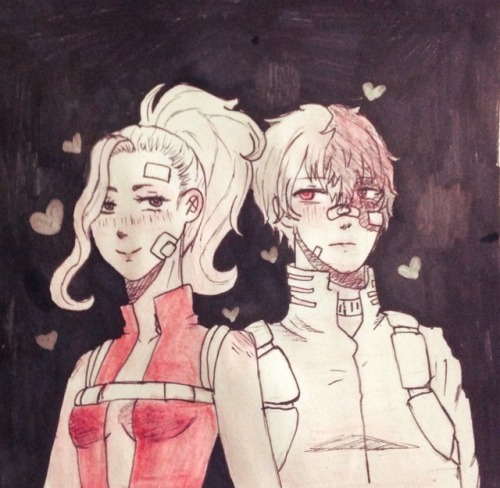 alayne-art:  ‘I believe, I believe, I believe we’re meant to me.’  Boku No Hero Academia, Momo Yaoyorozu and Shoto Todoroki  ~Alayne