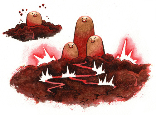 Diglett and Dugtrio for the Johtodex!I’ve always found the simple designs of these fellows qui