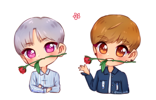roses are red, heeseong are cute… something something… i love drawing these two :D