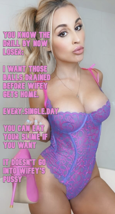 submissivecyberslave: briefcrowncoffee: herpderp999: She keeps you well drained and limp for wifey. 