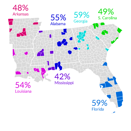 mapsontheweb:Where does America live? Lower South.More population divided maps &gt;&gt;