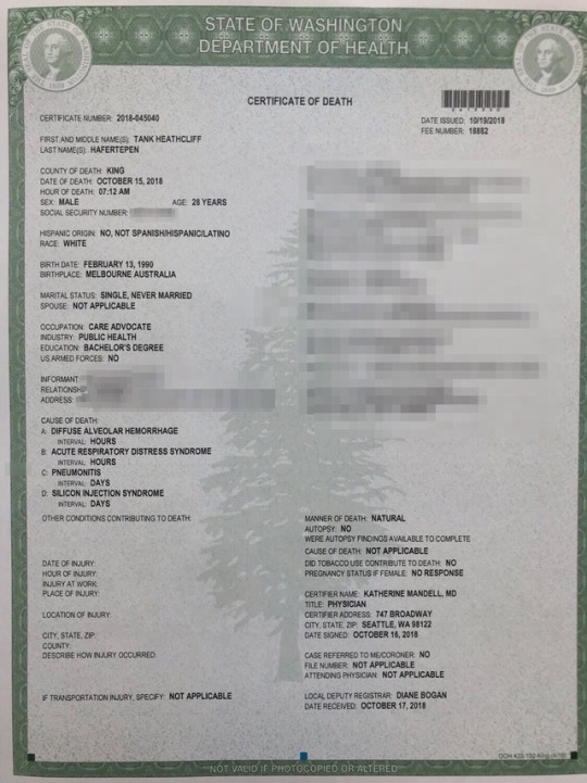 scsea:  Silicone KillsTL;DR - large-volume silicone injection kills healthy young menI’m wading into this on my own page because when I heard of Tank/Jack’s sudden passing, it really sent me reeling - not because we were close, but because I’m an