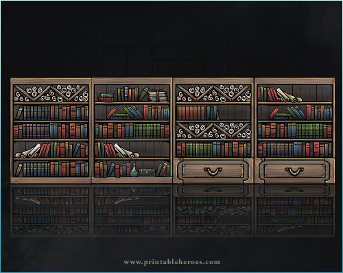 These Modular Bookshelf Paper Miniature Props Are Now Available For Download (free Full Color Versions