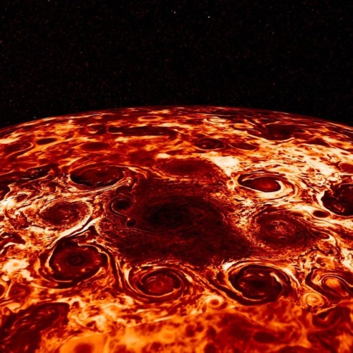 Cyclones at Jupiter’s North Pole #nasa porn pictures