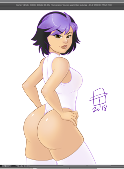 callmepo: Digital Bonita en Blanco of Gogo!  Can’t save using the trial version of Clip Studio Paint, but you can do a screen grab.  KO-FI / TWITTER  &lt; |D’‘‘‘