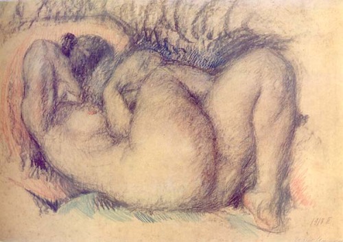 Reclining Nude, 1918, Ilya Mashkovwww.wikiart.org/en/ilya-mashkov/reclining-nude-1918