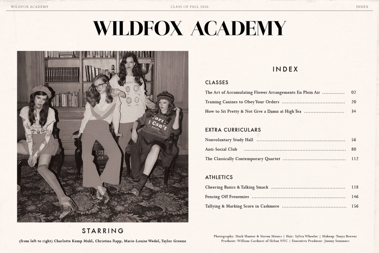 impo-kempi:  Wildfox Academy by Wildfox Couture  Models Charlotte Kemp Muhl, Christina