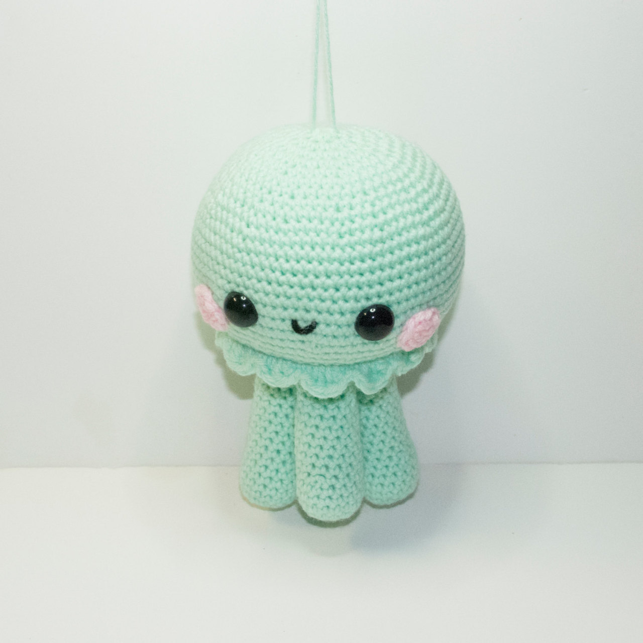 heartstringcrochet:Adorable Jellyfish is now available and READY TO SHIP!https://www.etsy.com/listing/220471195/mint-jellyfish-ready-to-ship