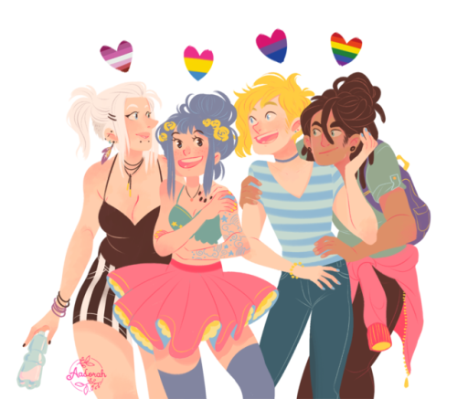✨ #PrideMonth gave me the motivation to draw my beloved Ocs ✨Lëo, Opéra, Leslie and Irwin from my ol