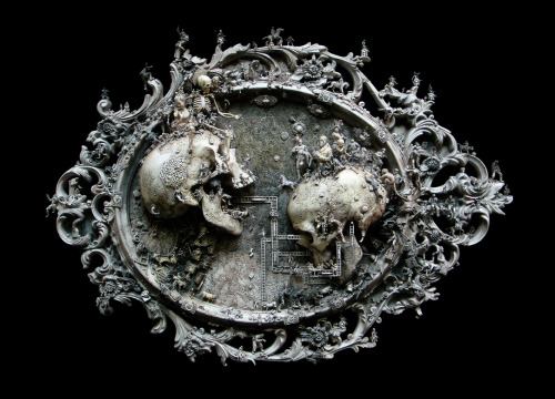 artchipel:  Kris Kuksi (b.1973, USA) Kris Kuksi garners recognition and acclaim for the intricate sculptures that result from his unique and meticulous technique. A process that requires countless hours to assemble, collect, manipulate, cut, and re-shape