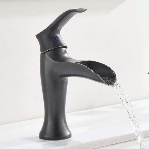 https://faucet.bathtubfaucets.biz/Single Handle Oil Rubbed Bronze Finish Waterfall Vanity Bathroom F