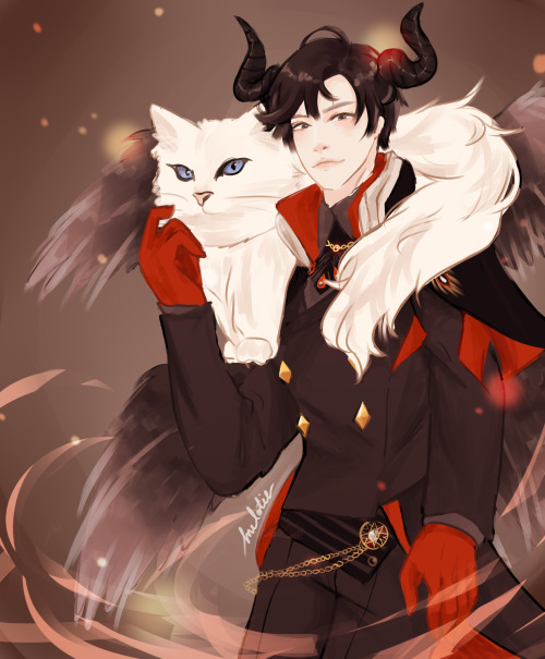 melotie: I wanted to draw Jumin in Lucifer’s demon outfit but I feel like they’re the sa